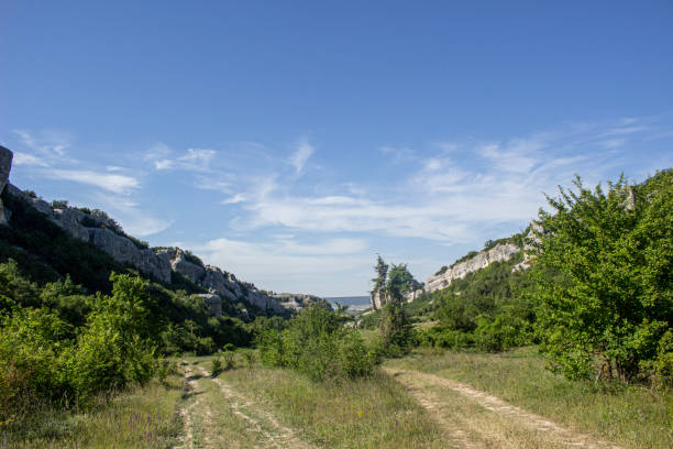 istock Mountain landscape. Mountain gorge in the Crimea. 1203096597