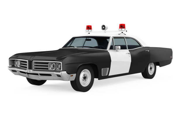 istock Vintage Police Car Isolated 1203098484