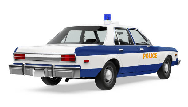 istock Vintage Police Car Isolated 1203098608