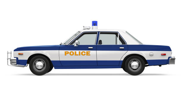 istock Vintage Police Car Isolated 1203098665