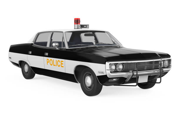 istock Vintage Police Car Isolated 1203098675