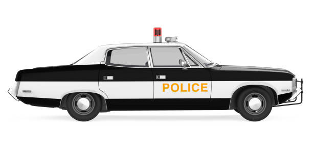 istock Vintage Police Car Isolated 1203098683