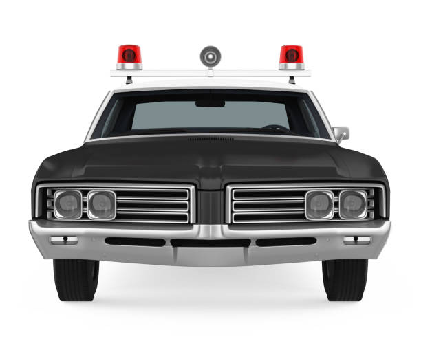 istock Vintage Police Car Isolated 1203098705