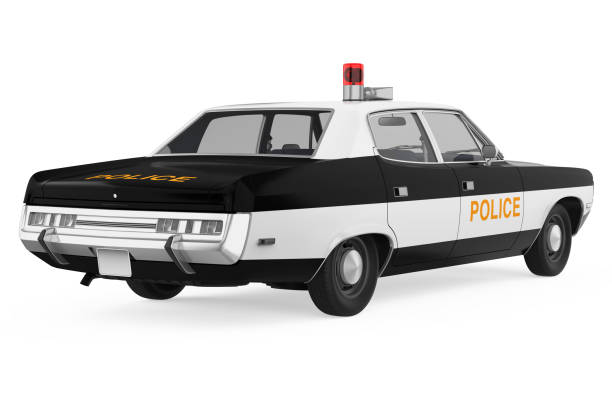 istock Vintage Police Car Isolated 1203098713