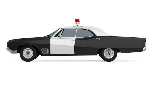 istock Vintage Police Car Isolated 1203098721