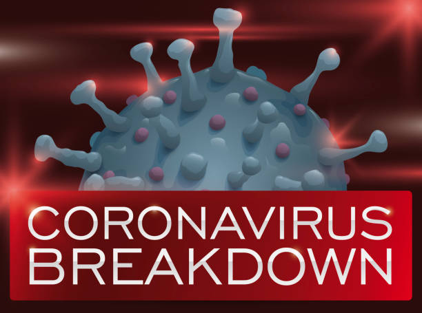 istock Ambulance Lights, Sign and Close up view of Coronavirus 1203102899