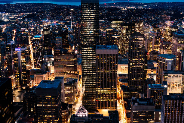istock Downtown Seattle Washington Night City Skyline 1203106441