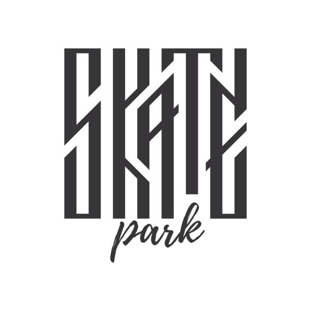 Skateboarding typography t-shirt design. Urban freestyle skating. Skateboarding typography t-shirt design. Urban freestyle skating. Vector set vintage illustration. Grunge skateboard logo. Sport for print on the poster, banner, flyer, postcard or souvenirs activity parks skateboard tattoo stock illustrations