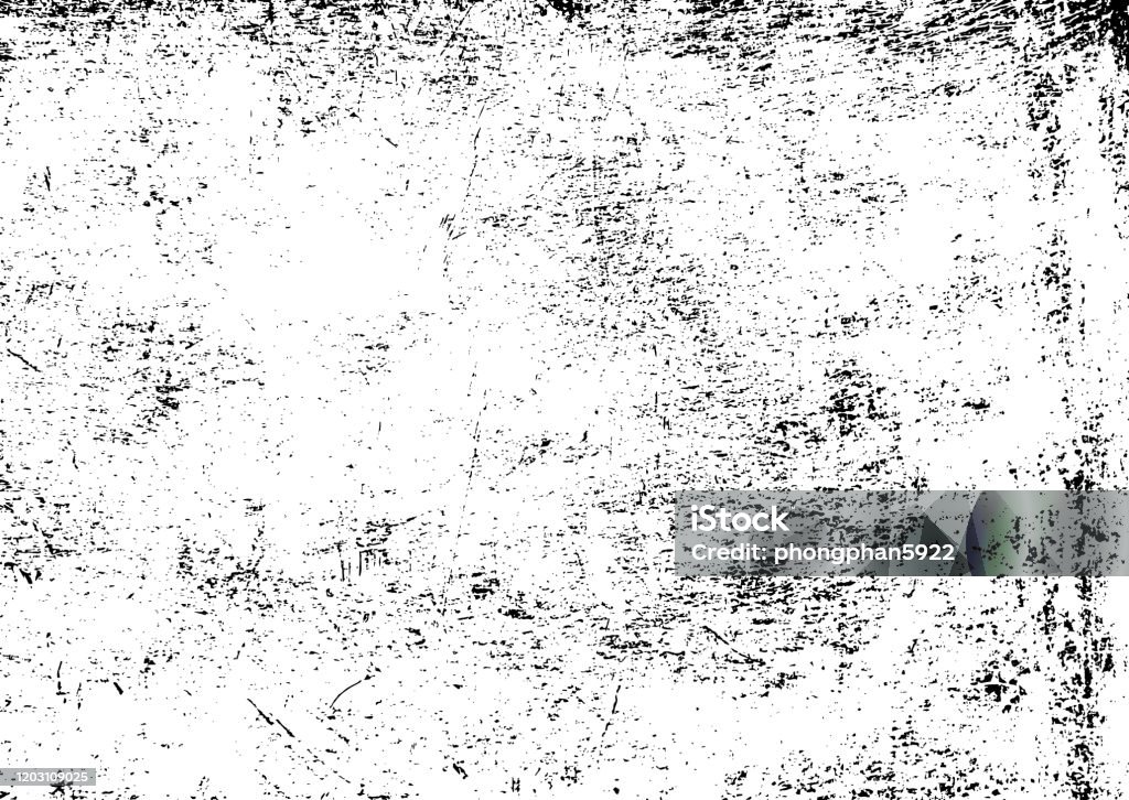 Vetor de textura urbana grunge preto e branco com espaço de cópia. Ilustração abstrata poeira superficial e fundo áspero da parede suja com modelo vazio. Conceito de efeito de angústia ou sujeira e danos - vetor - Vetor de Texturizado - Descrição Geral royalty-free