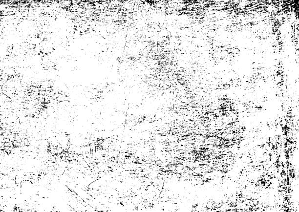 ilustrações de stock, clip art, desenhos animados e ícones de black and white grunge urban texture vector with copy space. abstract illustration surface dust and rough dirty wall background with empty template. distress or dirt and damage effect concept - vector - técnica de imagem grunge
