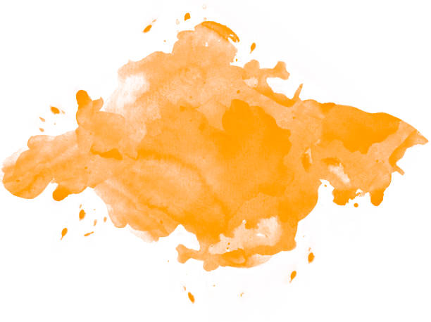 istock Orange watercolor spot 1203117590