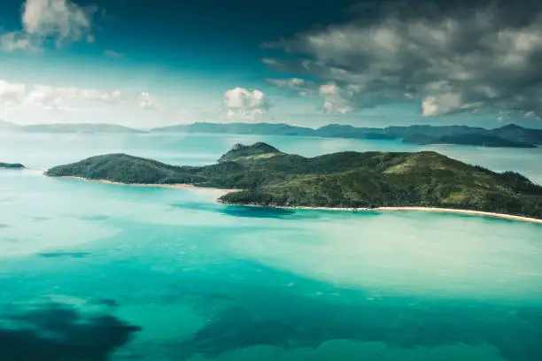 Aerial view of whitsunday island in queensland australia