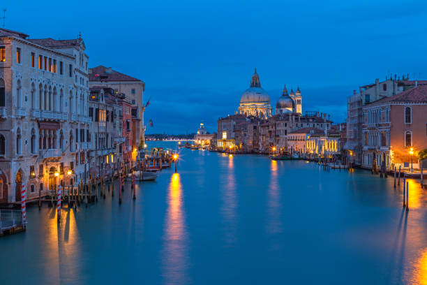 istock Grand Canal in Venice at night 1203119776