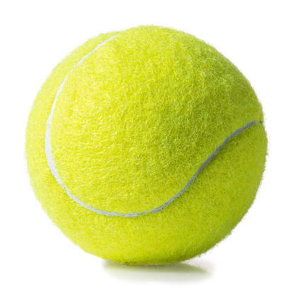 new single tennis ball isolated on white