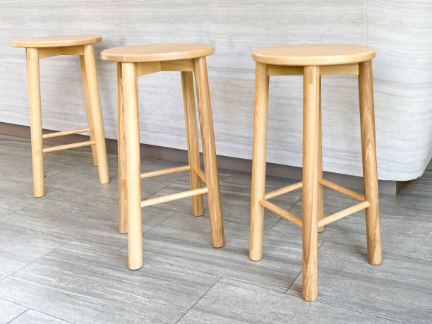 istock Simple wooden chair from rubber wood 1203124541