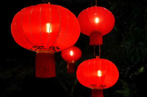 istock Red Chinese lanterns ( Tang Lung ) - Chinese New Year decorations 1203132027