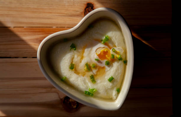 istock homemade steamed egg in heart shape bowl 1203132077