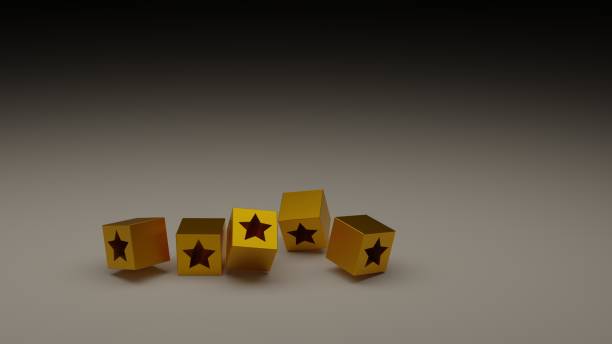 istock five golden stars for costumer satisfaction, 3d illustration 1203132232