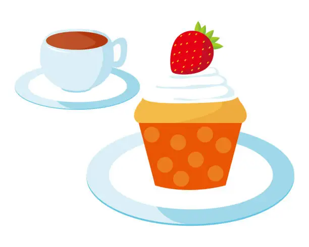 Vector illustration of muffin vector illustration . Sweets, and desserts .　cupcake