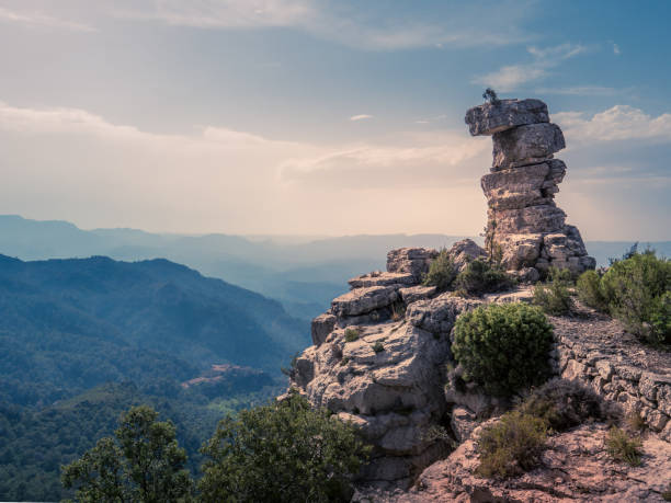 Dolmen with mountains in the background. Concept of nature