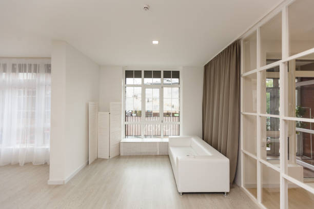 istock Modern living room window; decor 1203139652