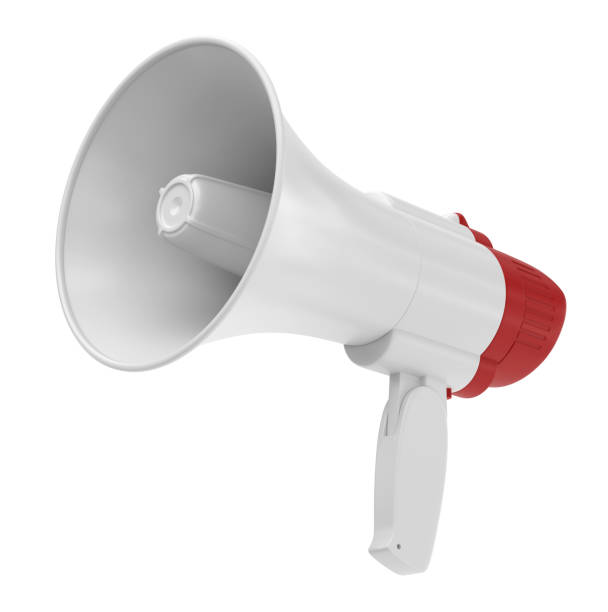 Megaphone 3d rendering megaphone, 3d, rendering, isolated, white background isolated on white stock pictures, royalty-free photos & images