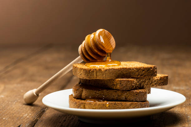 miód - breakfast bread table drop zdjęcia i obrazy z banku zdjęć