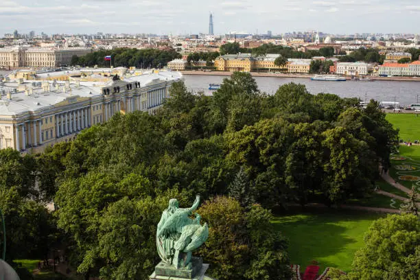 Top view from St.Isaac's Cathedral. Sankt Petersburg, Russia.
