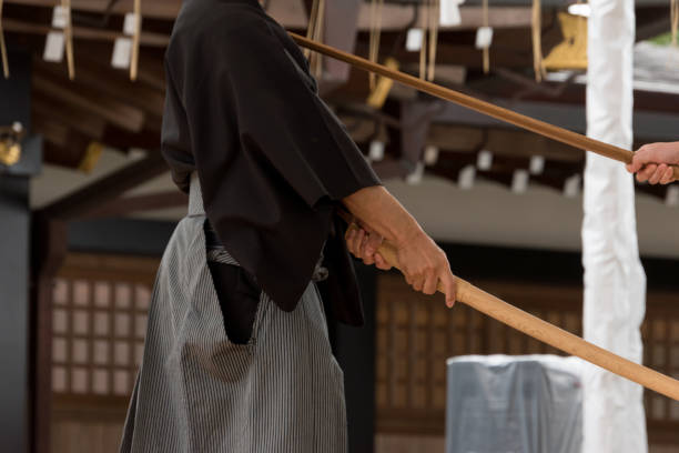 istock Japanese traditional  swordplay demonstration 1203156568