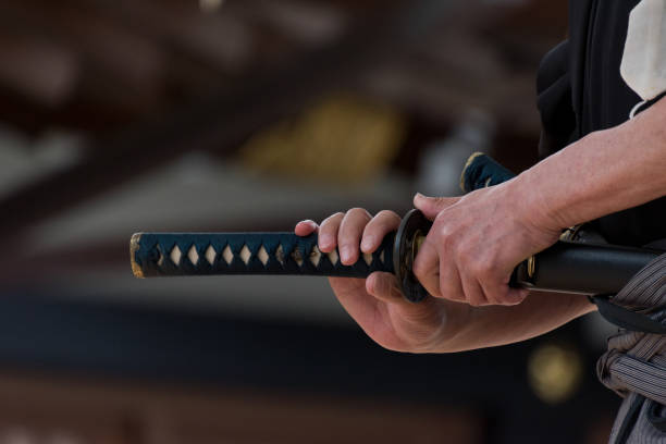 istock Japanese traditional  swordplay demonstration 1203156613