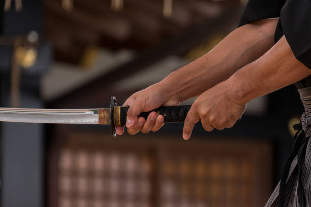 istock Japanese traditional  swordplay demonstration 1203156759