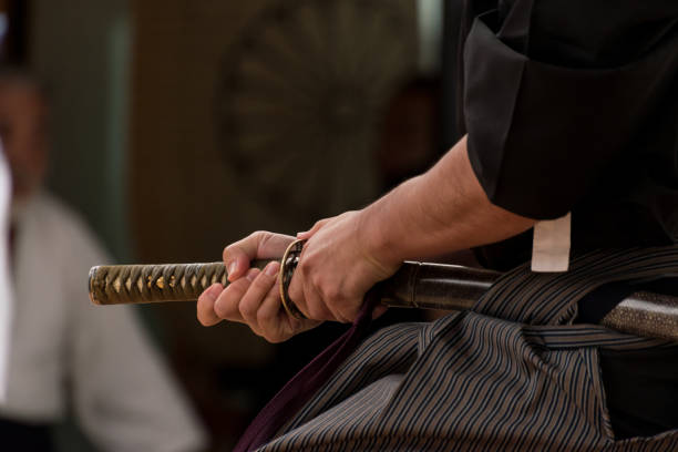 istock Japanese traditional  swordplay demonstration 1203156760