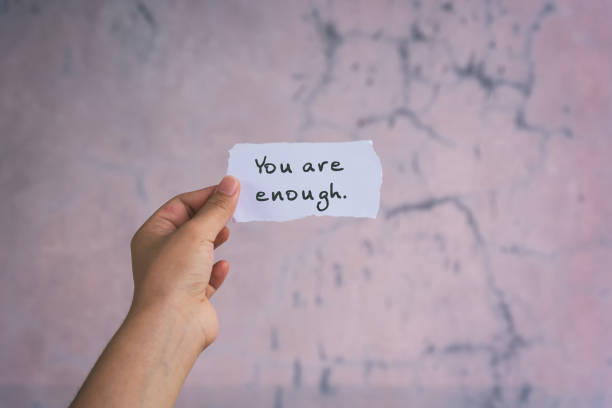 istock Inspirational quotes - You are enough 1203158338