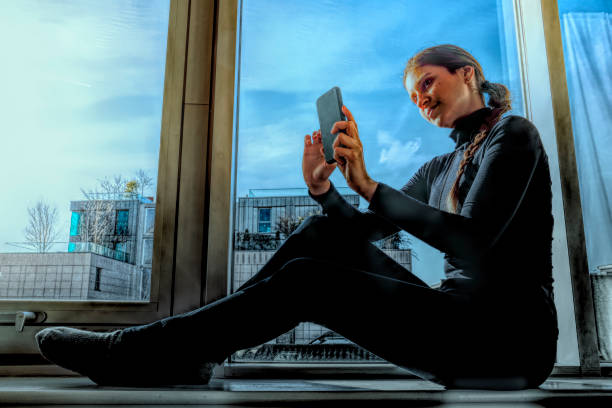 istock Selfie Russian model indoors mobile phone hdr 1203158448