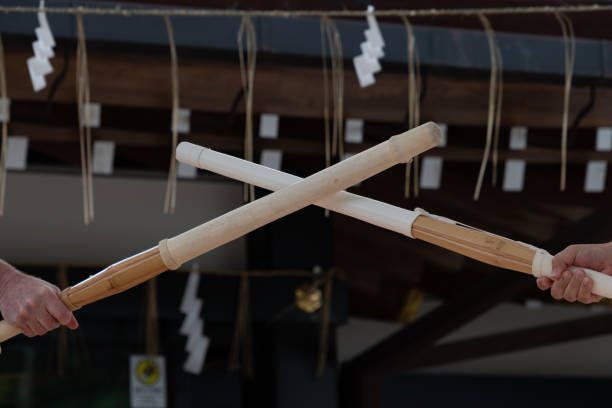 istock Japanese traditional  swordplay demonstration 1203158612