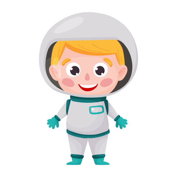 istock Cute astronaut boy in cartoon style. Vector isolated on a white background. 1203159439