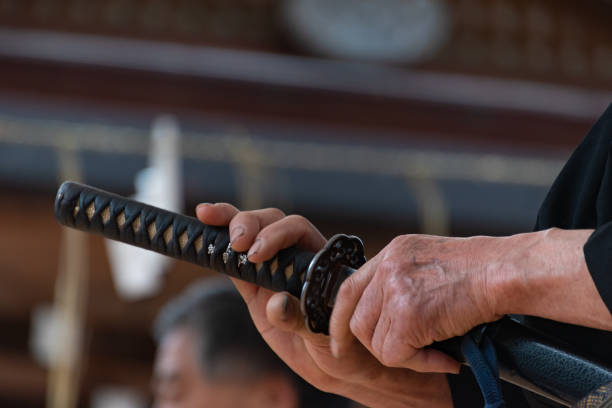 istock Japanese traditional  swordplay demonstration 1203159442
