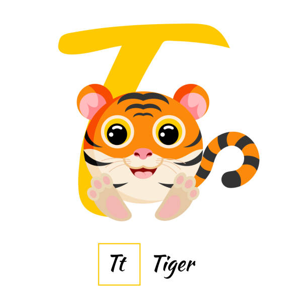 English Animal Alphabet Letter T In Vector Style Stock Illustration -  Download Image Now - Alphabet, Animal, Art - iStock