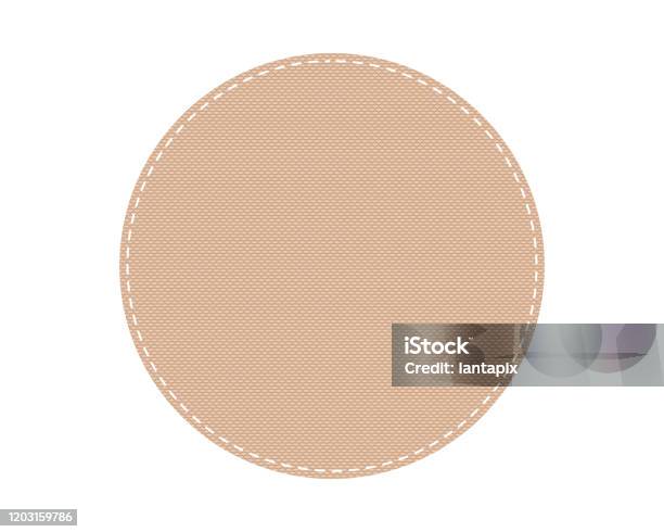 Round Patch Background Round Patch With Stitches Stock Illustration - Download Image Now ...