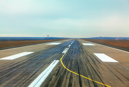 airplane asphalt runway with marking