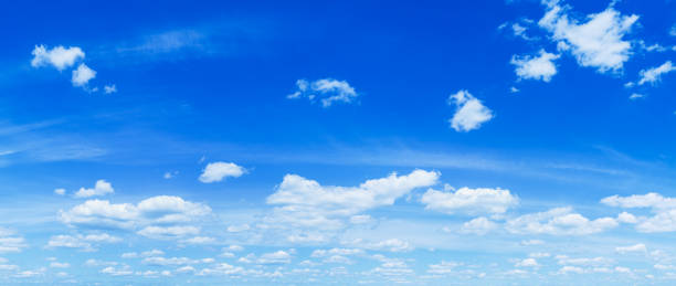 istock Panorama of beautiful cloudy sky. Nature background. 1203162244