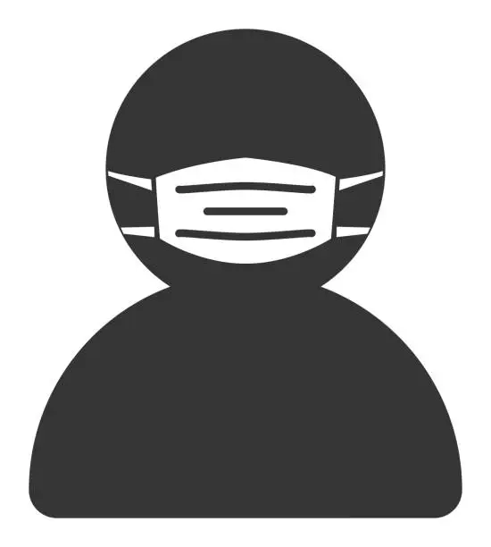 Vector illustration of Man with Mask Icon