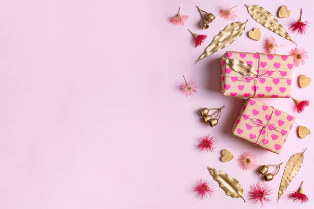 istock Romantically inspired gift set in pinks, reds and golds. 1203171661