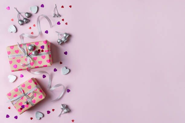 istock Australian themed romantic gift set in pinks, purples and silver. 1203171787