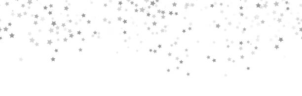 seamless confetti stars background for christmas time EPS 10 vector file showing seamless falling confetti snow stars background for christmas time colored silver for xmas and new year concepts sterne stock illustrations