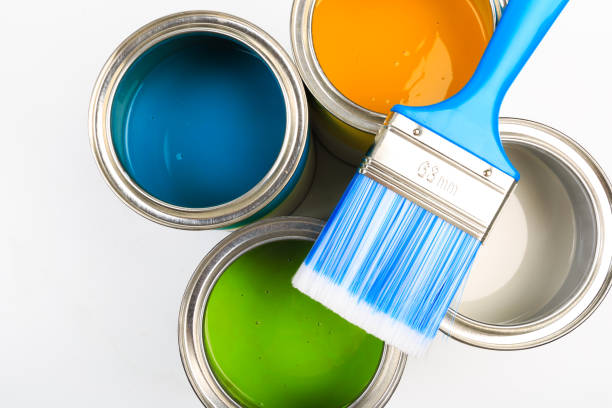 istock set of Cans with color paint isolated on white background - Image 1203176099