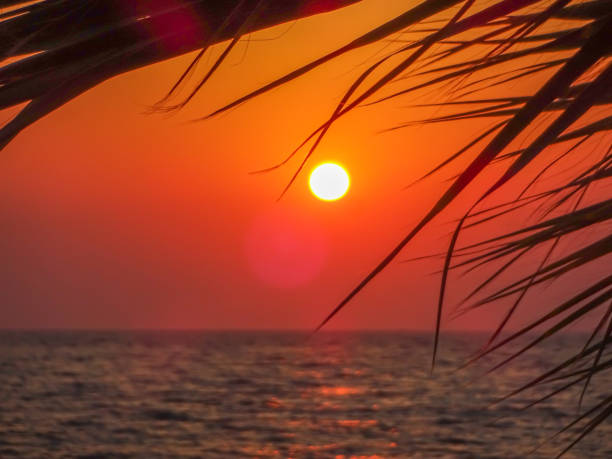 Beach sunset. Romantic beach sunset. Sunset on the beach.