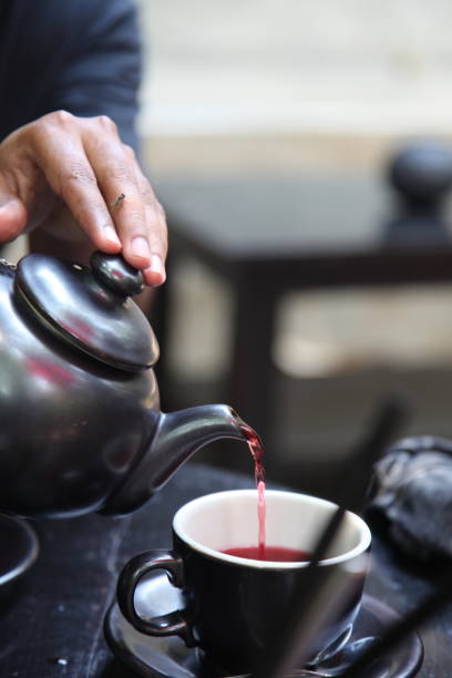 istock coffee and vintage pots,having coffee in a restaurant, coffee and tea for breakfast. 1203176729