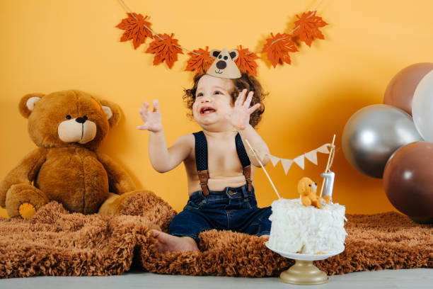 istock Birthday party for cute child 1203178231