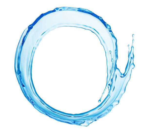 istock Clean Blue Water Splash Shaped in Form of Letter O 1203179879